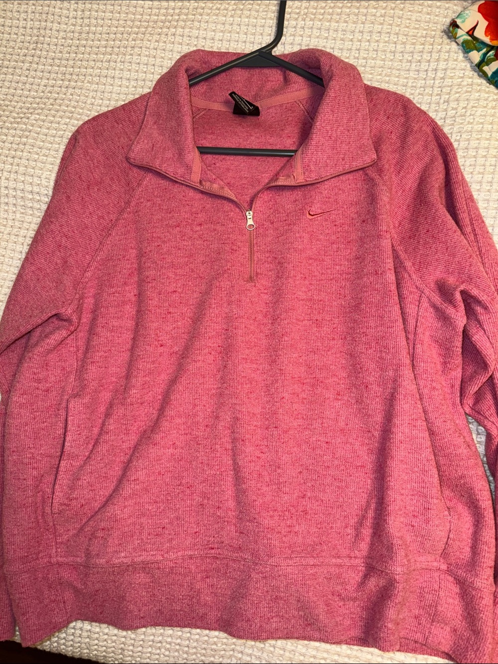 Nike Heathered Pink Half-Zip Pullover